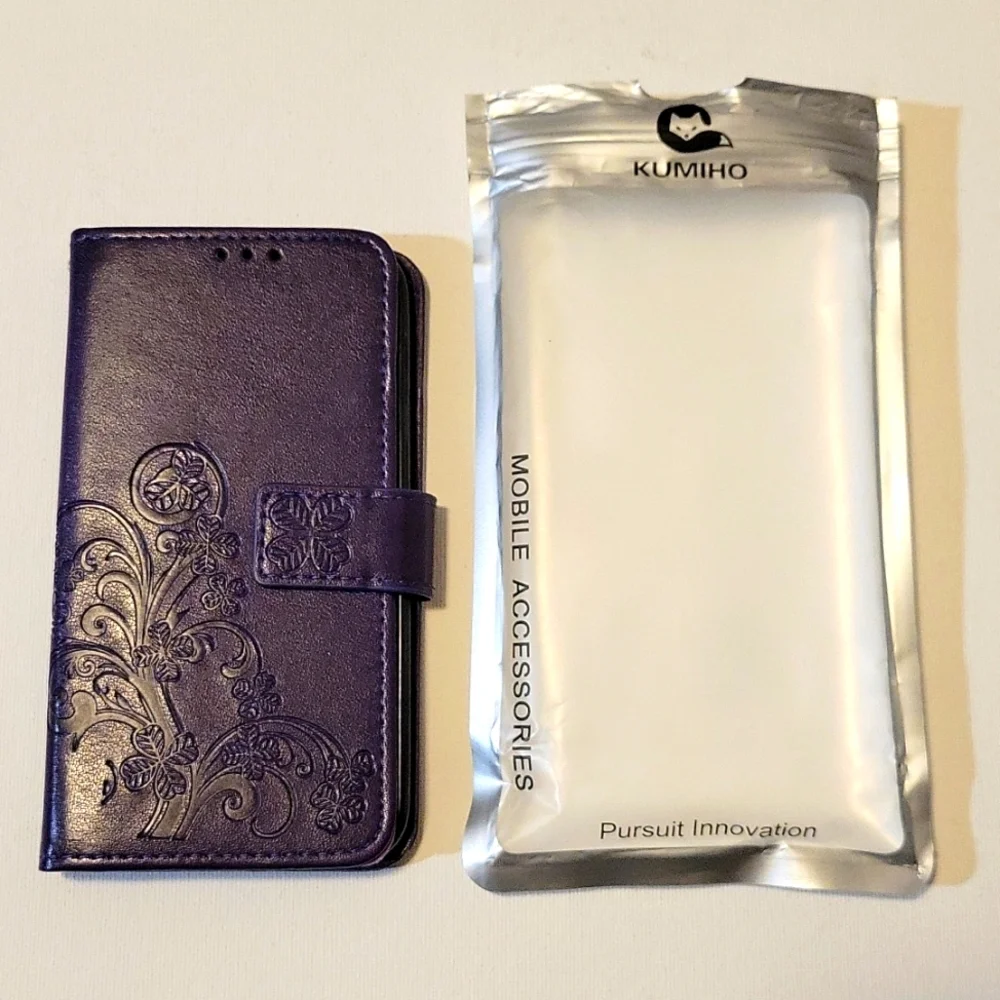 HTC 10 phone case wallet style purple New